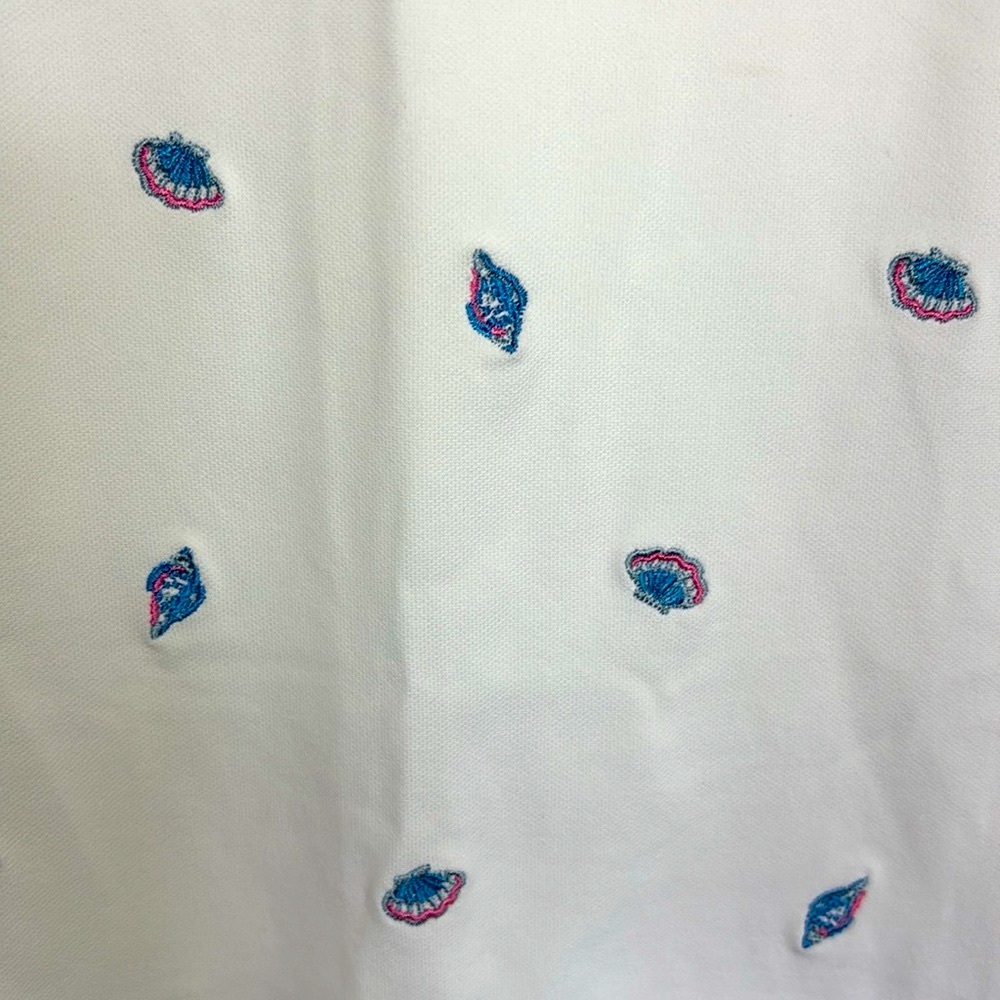 Lilly Pulitzer Frida Polo UPF50 Gone Shellin Embroidered Golf Top Size Large NWT - Picture 3 of 8